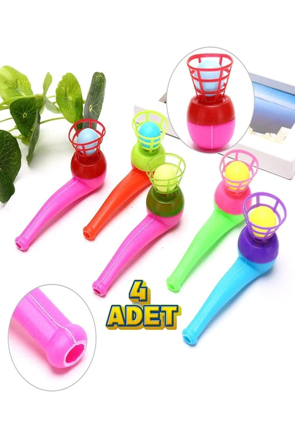 Oyuncak Saksafon Pipet Top Üfleme Oyunu - 4 Adet ürün görseli 1