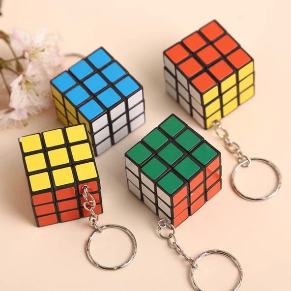 Mini Rubik Zeka Küpü (sabır Küpü) 3x3 Anahtarlık ürün görseli 1