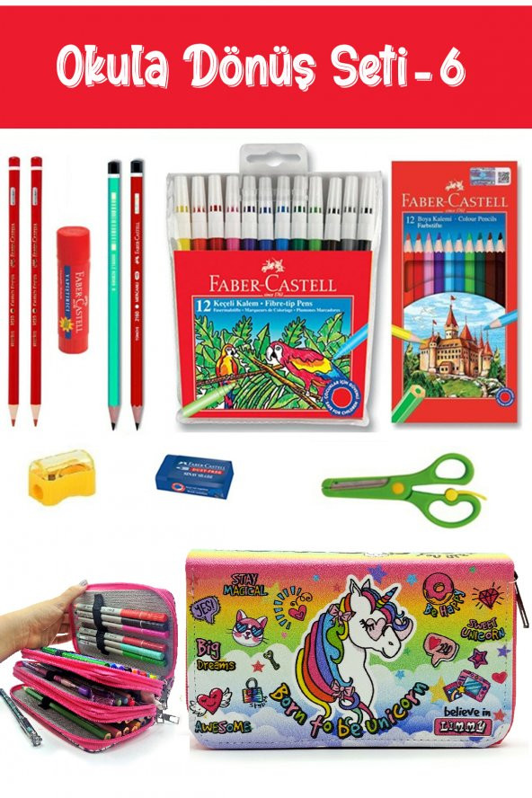 Kırtasiye Seti Tarz Cool Unicorn Pembe Kalem Kutulu 11 Parça Okula Dönüş Set:6 ürün görseli 1