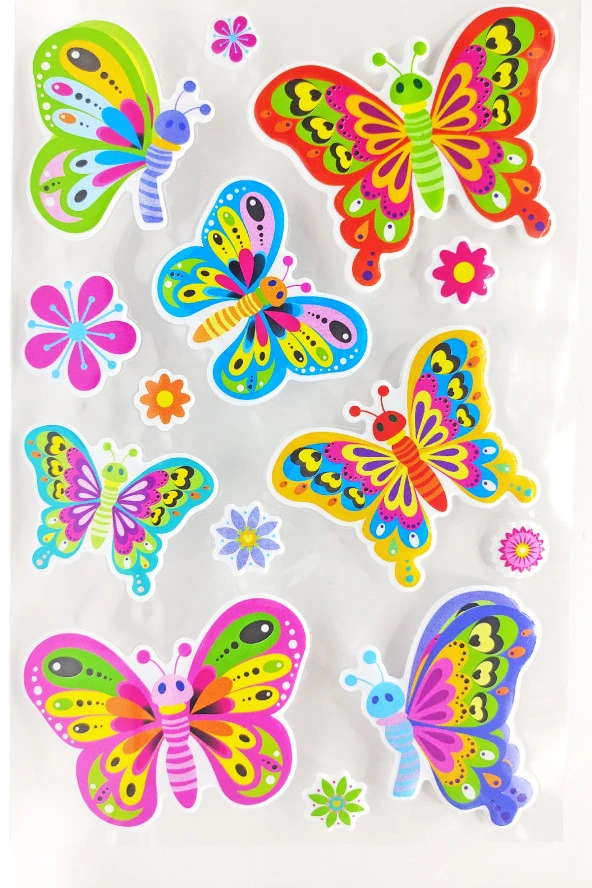 Sticker Kabartmalı A4 boyutunda Stiker Defter, planlayıcı etiket (Lim063) - Kelebek ürün görseli 1