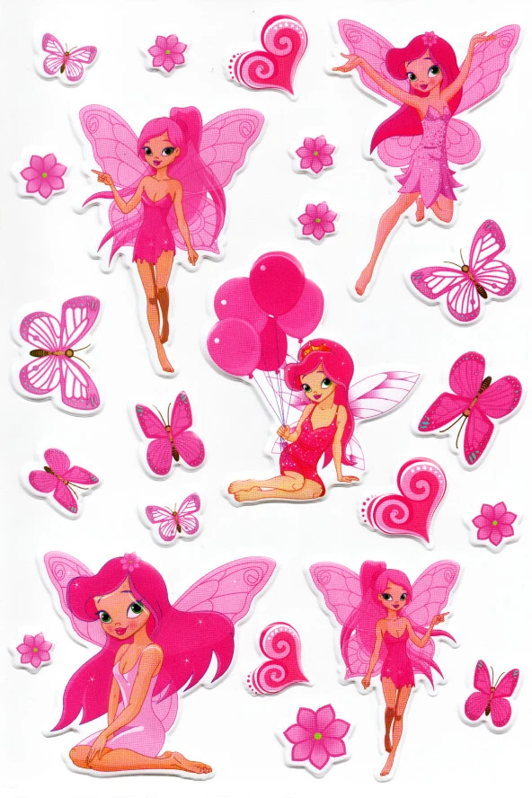 Sticker Kabartmalı A4 boyutunda Stiker Defter, planlayıcı etiket (Lim048) - Peri Kızlar ürün görseli 1