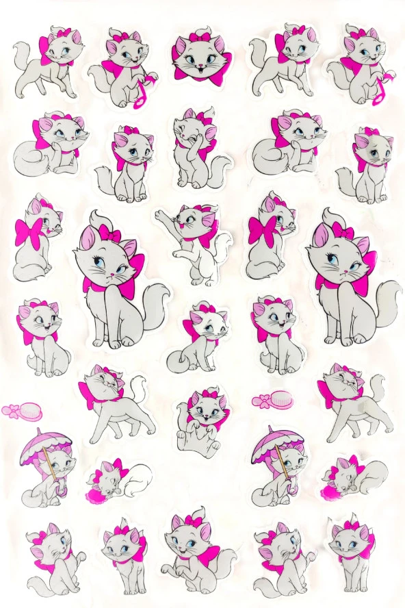 Sticker Kabartmalı A4 Boyutunda Stiker Defter, Planlayıcı Etiket (Lim055) -  Sevimli Kedi ürün görseli 1