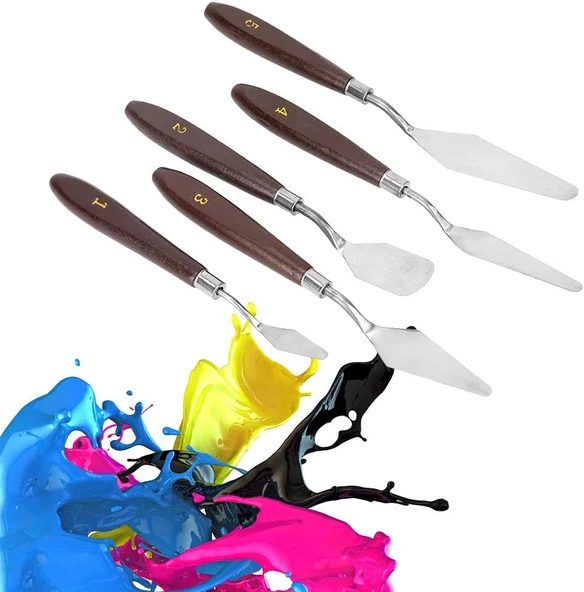Yağlıboya Tablo Spatula Resim Bıçağı Seti, Metal Spatula - 5'li ürün görseli 1