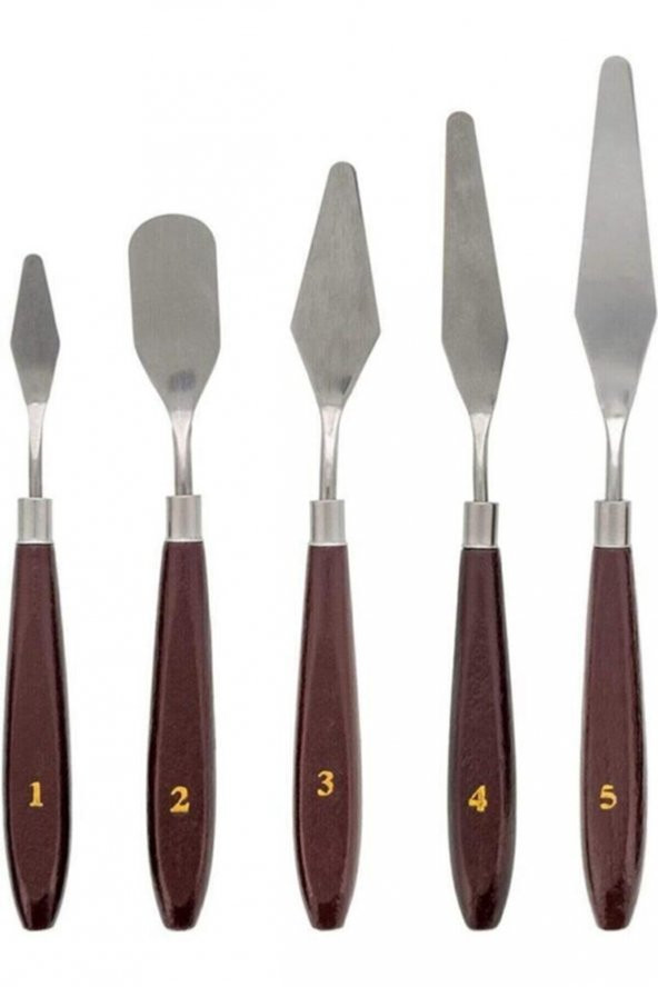 Resim Spatula Seti, Metal Spatula 5li (Painting Knife) ürün görseli 1
