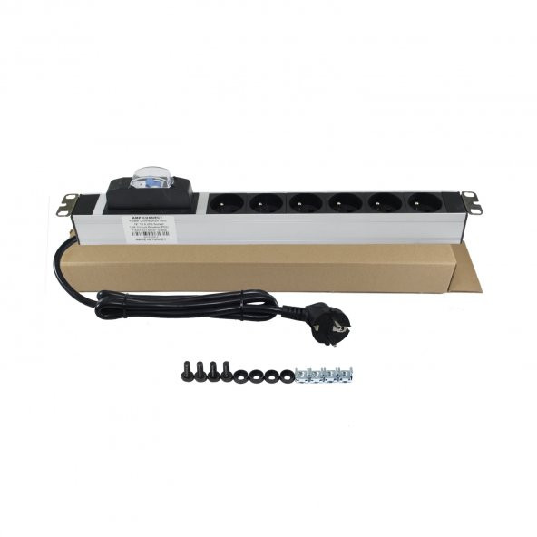 Amp Connect 19 İnç 1U 6 Çıkş Ups Fransız Otomatik Sigortalı ürün görseli 1