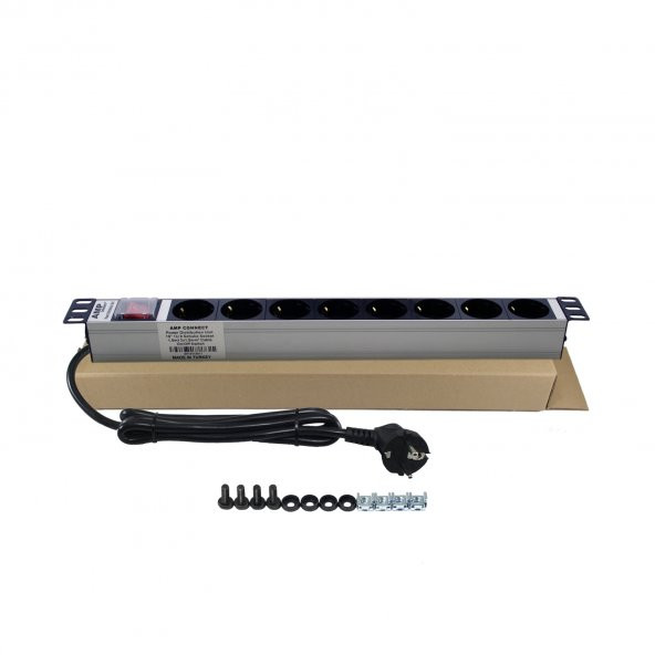 19 "1U 8  Li Ups Fransız Soketli  On/Off Anahtarlı  Pdu ürün görseli 1