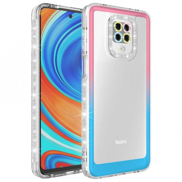 Xiaomi Redmi Note 9 Pro Kılıf Simli ve Renk Geçiş Tasarımlı Lens Korumalı Zore Park Kapak ürün görseli 1