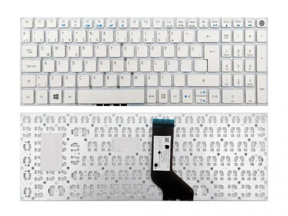 Acer Aspire E5-573G E5-573T Notebook Klavyesi - Beyaz - TR - Resim 2