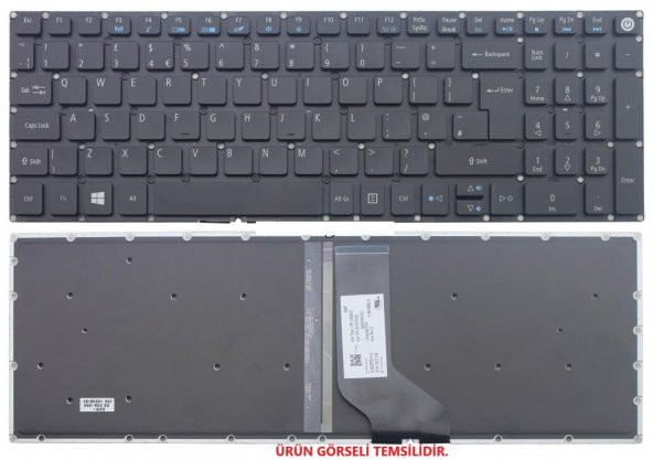 Acer Aspire E5-574-52BJ E5-574G Notebook Klavyesi (TR) Işıklı - Resim 2
