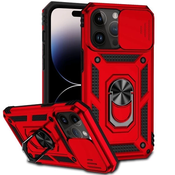 Gpack Apple iPhone 14 Pro Kılıf Tank Aramid Sürgülü Vega YüzüklüNano ürün görseli 1