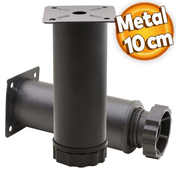 Akça Ayarlanabilir Mobilya Kanepe Koltuk Baza Yükseltme Yükseltici Ayağı Metal Ayakları 10 Cm Siyah ürün görseli 1