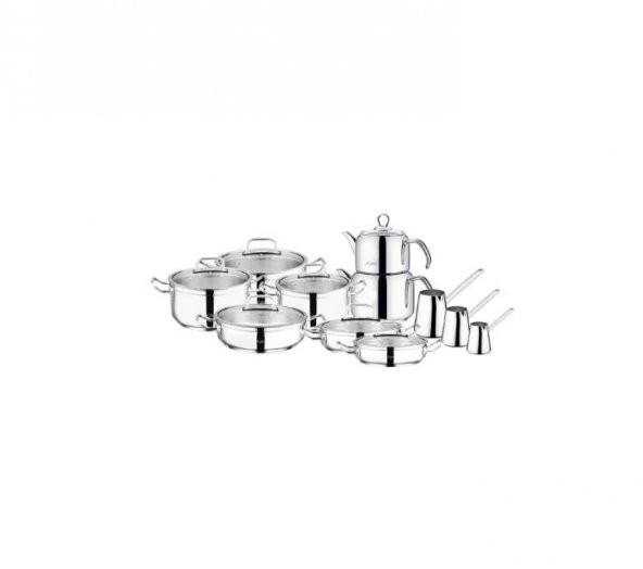 Aryıldız Elegant Prestige 20 Parça İdeal Set Çelik Çeyiz Tencere Seti ürün görseli 1