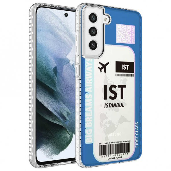 Galaxy S21 FE Kılıf Airbag Kenarlı Renkli Desenli Silikon Zore Elegans Kapak ürün görseli 1