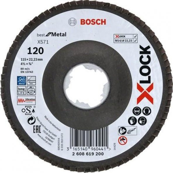 Bosch X-Lock 115 MM Zımpara 120 Kum 2.608.619.200 ürün görseli 1