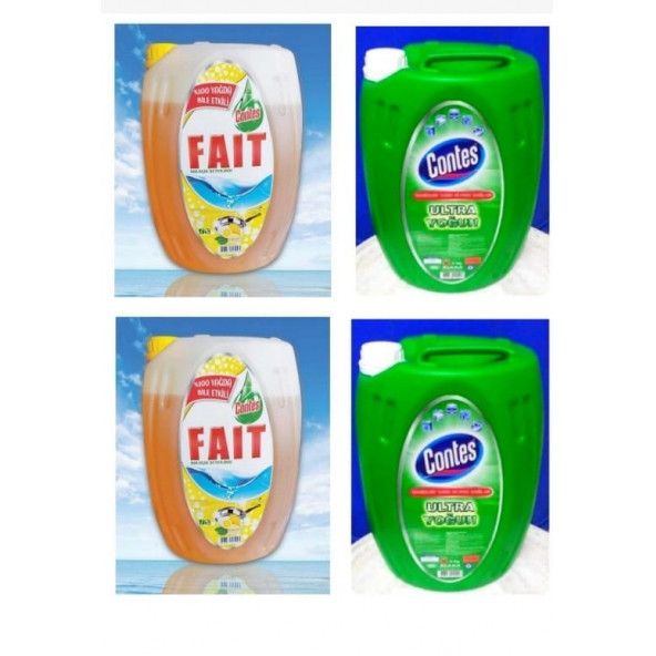CONTES FAIT BULAŞIK DETERJANI 2 ADET 5 KG + CONTES ULTRA YOĞUN DOMESTOS 2 ADET 5 KG ürün görseli 1