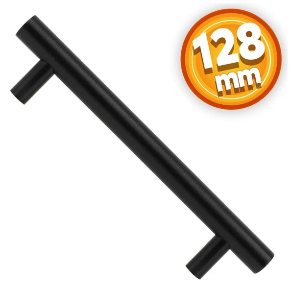 Gül Boylu Mobilya Mutfak Dolap Çekmece Dolabı Metal Siyah Kulpu Kulbu Kulpları (128 MM-12.8 CM) ürün görseli 1
