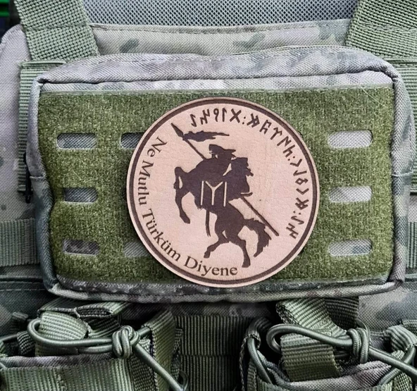 KAYI BOYU NE MUTLU TÜRKÜM DİYENE - Deri PEÇ - Arma - Askeri Patch - Resim 2
