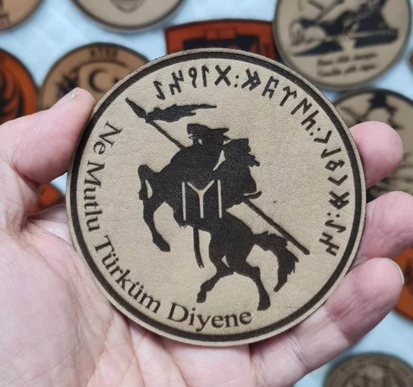 KAYI BOYU NE MUTLU TÜRKÜM DİYENE - Deri PEÇ - Arma - Askeri Patch - Resim 3