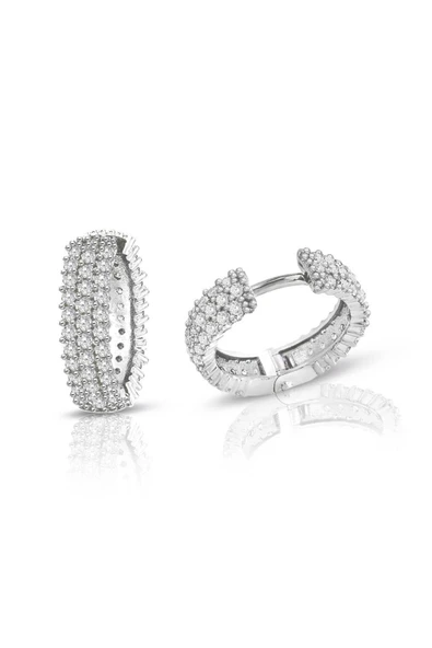 1.20 Ct Üç Sıra Pırlanta Tamtur Halka Küpe ürün görseli 1