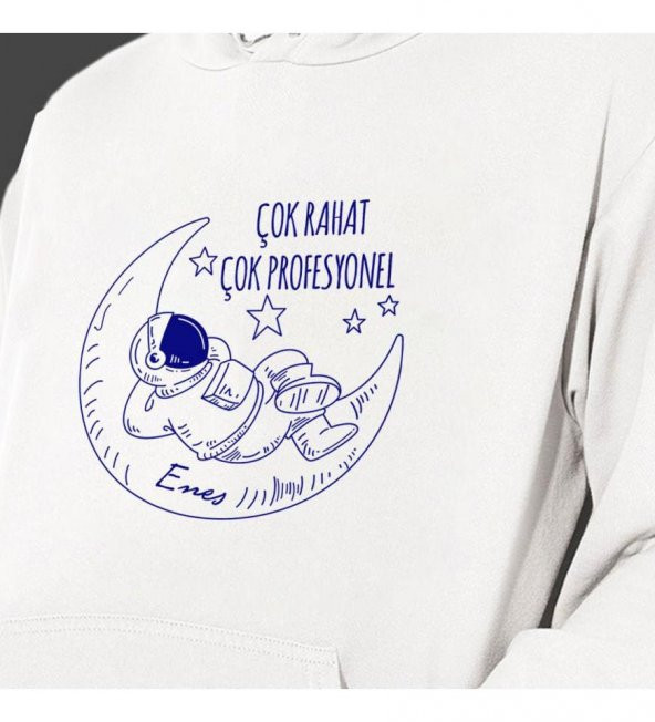 Kişiye Özel Çok Rahat Çok Profesyonel Baskılı Kapşonlu Beyaz Unisex Sweatshirt HK2362 ürün görseli 1