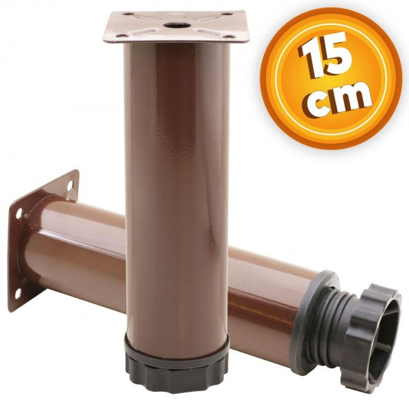 Mobilya Kanepe Baza Koltuk Metal Destek Ayağı Ayarlanabilir Kahverengi Ayak 15 cm ürün görseli 1