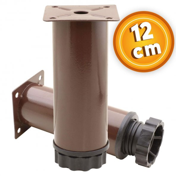 Mobilya Kanepe Baza Koltuk Metal Destek Ayağı Ayarlanabilir Kahverengi Ayak 12 cm ürün görseli 1