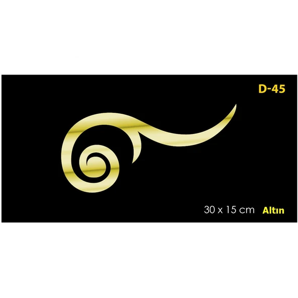 D-45 Altın 30 x 15 cm Sibu Aynalı Pleksi Mobilya Dolap Süsü ürün görseli 1