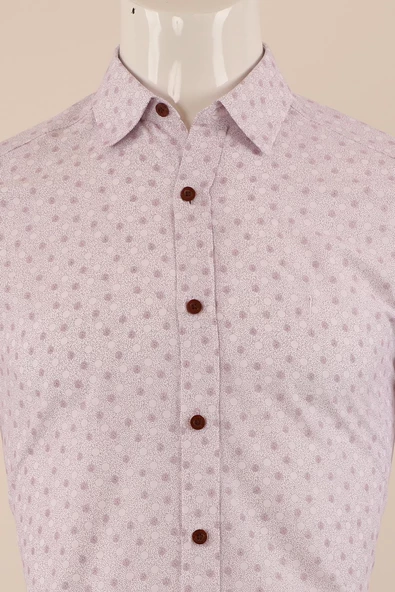 Uzun Kol Slim Fit Desenli Gömlek - Resim 8