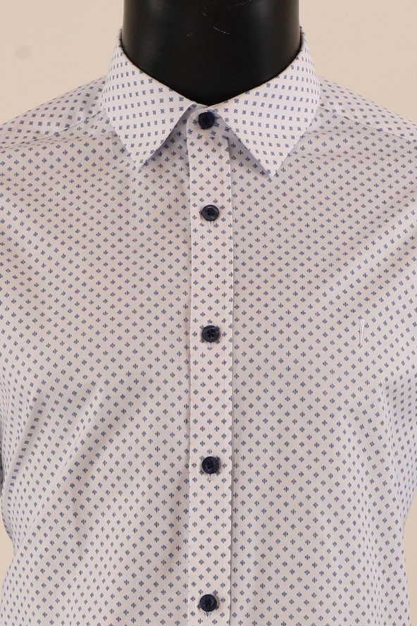 Uzun Kol Slim Fit Desenli Gömlek - Resim 12