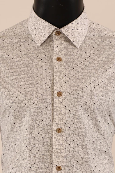 Uzun Kol Slim Fit Desenli Gömlek - Resim 12