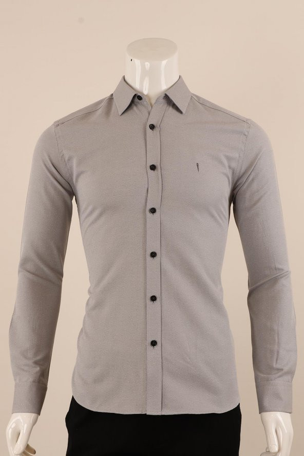Uzun Kol Slim Fit Desenli Gömlek - Resim 6