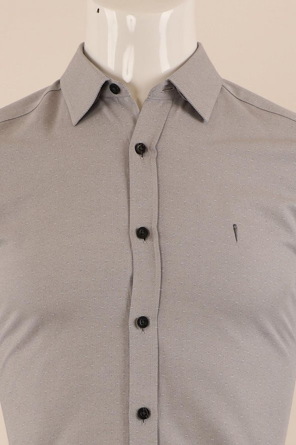 Uzun Kol Slim Fit Desenli Gömlek - Resim 8