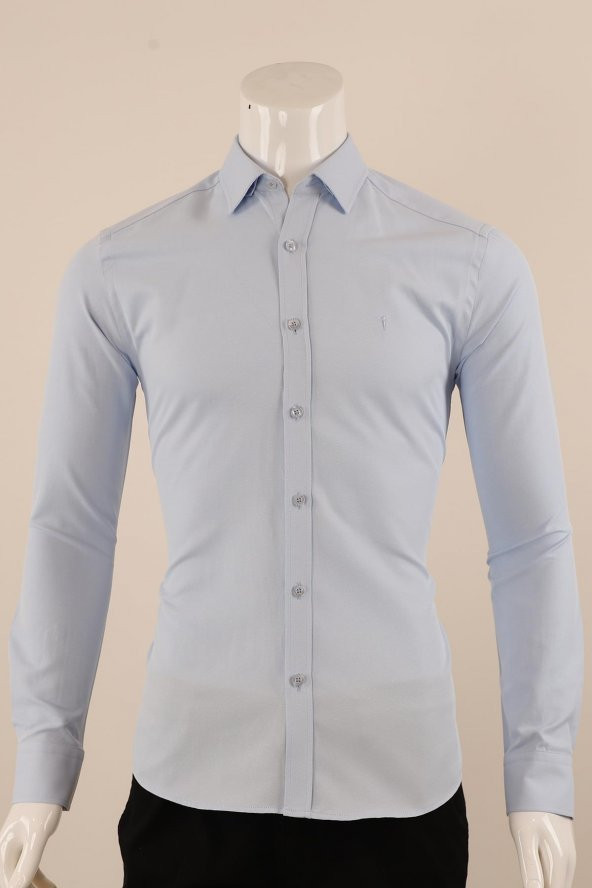 Uzun Kol Slim Fit Desenli Gömlek - Resim 10