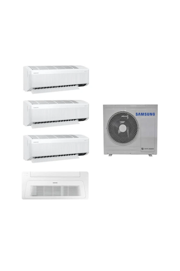 Samsung Wind Free Multi 1+4 AJ080TXJ4KH/EA 7+9+9 Duvar + 18 Tek yön Kaset Tipi İç 8 kw Dış Ünite ürün görseli 1