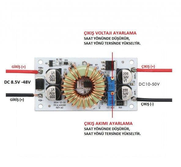 DC-DC 10A 250W Voltaj Yükseltici Devre Led Sürücü Converter - Resim 2