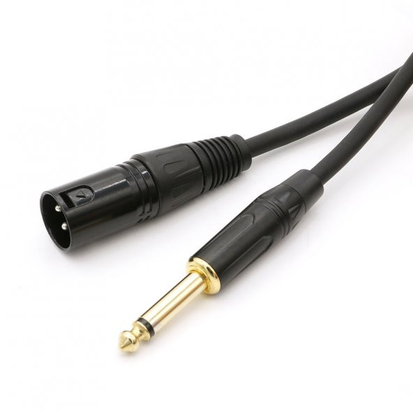 XLR Erkek - 6.35 mm Erkek Kaliteli Enstrüman Gitar Kablosu 2 Metre ürün görseli 1