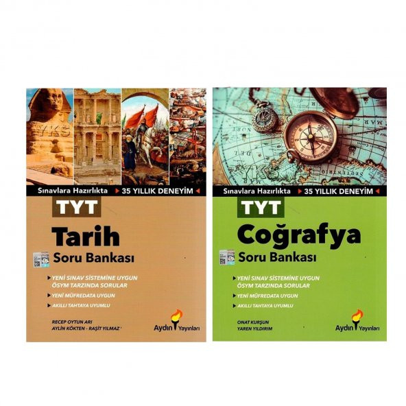 Aydın Yayınları TYT Tarih ve Coğrafya Soru Bankası Seti 2 Kitap ürün görseli 1