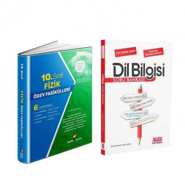 Aydın Yayınları 10. Sınıf Fizik Ödev Fasikülleri ve AKM Dil Bilgisi Soru Bankası Seti 2 Kitap ürün görseli 1