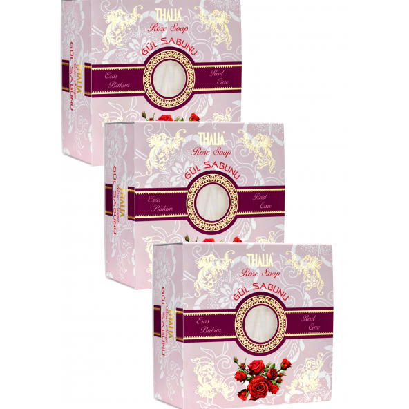Sıkılaştırıcı Etkili Gül Ekstraktlı Thalia Doğal Katı Sabun 150 gr. 3 adet ürün görseli 1