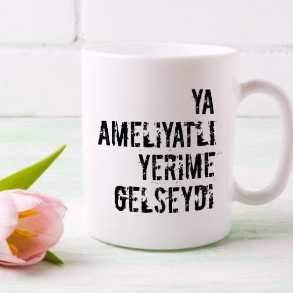 Duvar Yazısı Baskılı Kupa Bardak-07 ürün görseli 1