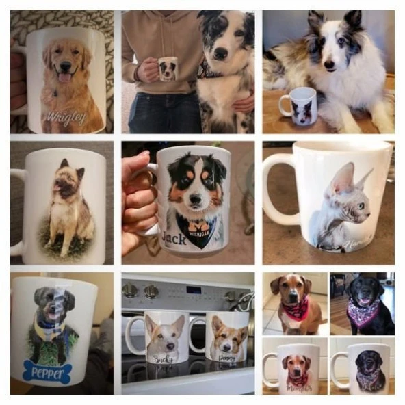 Evcil Dostlarımız Temalı Baskılı Kupa Bardak-003 - Resim 3