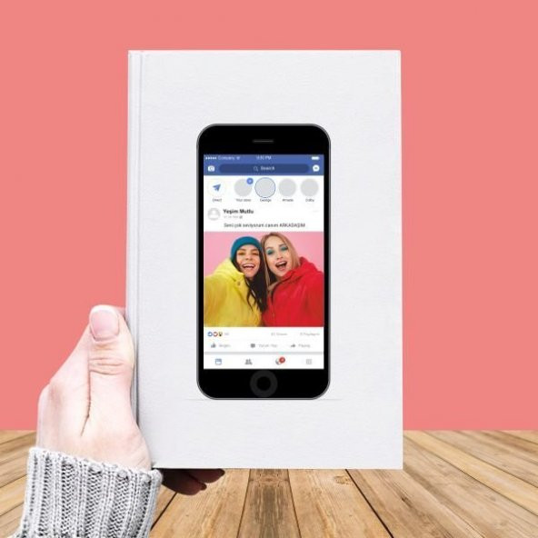 Fotoğraf Baskılı Facebook Temalı Deri Kaplı Defter-030 ürün görseli 1