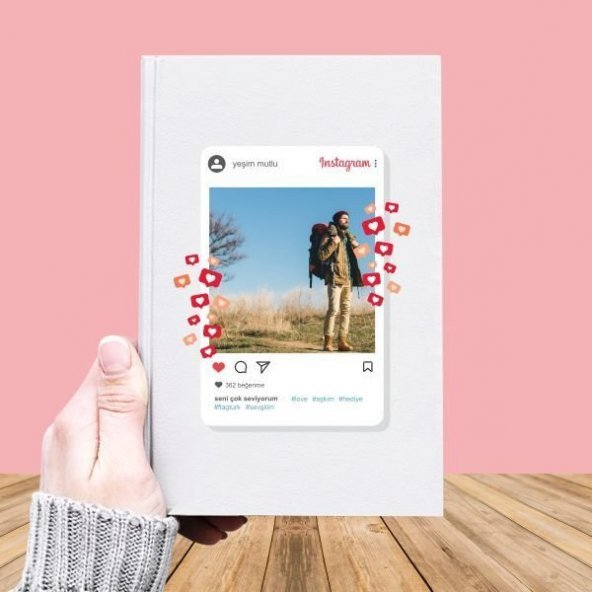 Fotoğraf Baskılı İnstagram Temalı Deri Kaplı Defter-026 ürün görseli 1