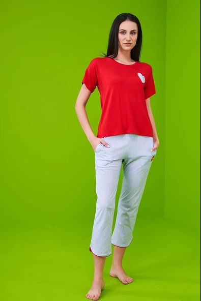 Pjs 23115 Kadın Kapri Pijama Takımı ürün görseli 1