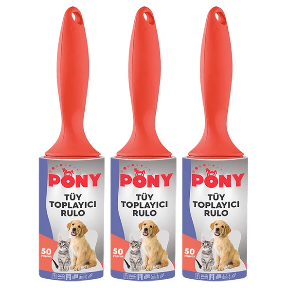 PONY TÜY TOPLAYICI RULO 3 LÜ SET KEDİ KÖPEK ürün görseli 1