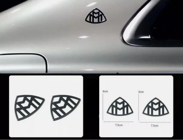 DK Tuning Maybach Yan Kanatlar Siyah ABS Logo Arma Seti - Resim 3