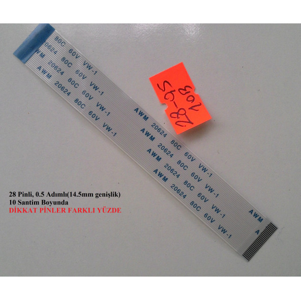 Awm 20624 80C 60V Vw-1 Flex Şerit Kablo 28 Pin 10Cm 28-0.5-10B ürün görseli 1