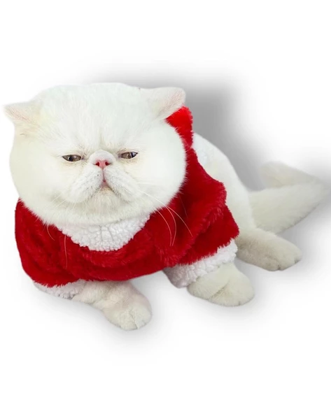 Cat Santa Bow Yılbaşı Kedi Sweati - Resim 8