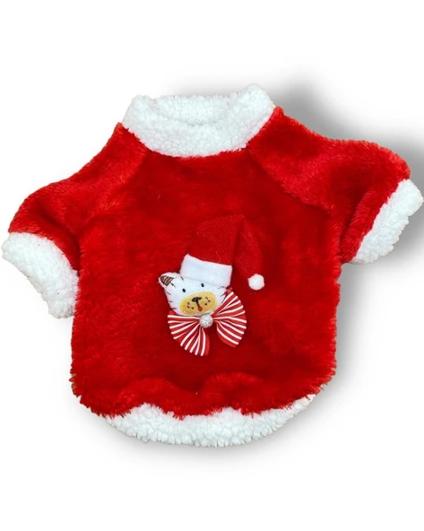 Cat Santa Bow Yılbaşı Kedi Sweati - Resim 5