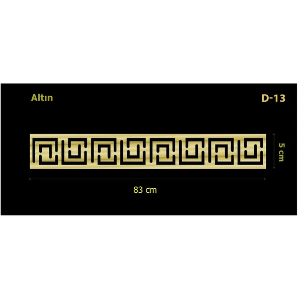 D-13 Altın 83 x 5 cm Sibu Aynalı Pleksi Mobilya Dolap Süsü ürün görseli 1